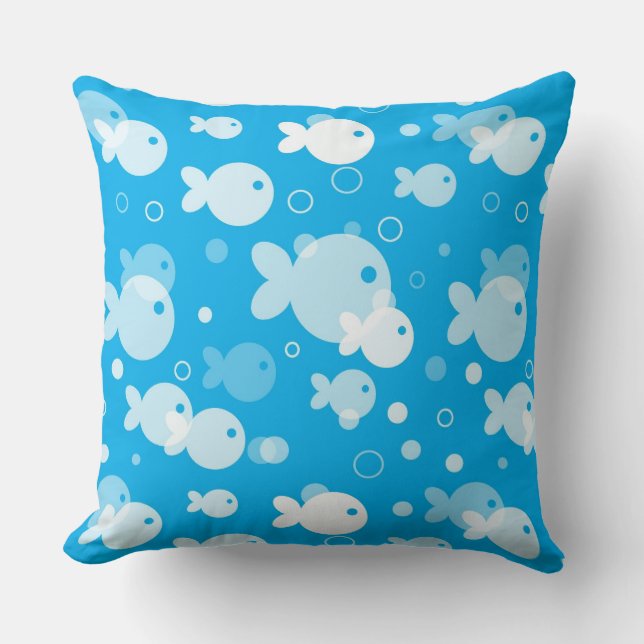 fish pattern throw pillow (Front)