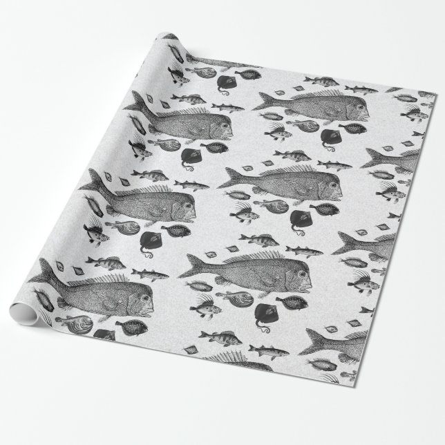 Fish Pattern Wrapping Paper (Unrolled)