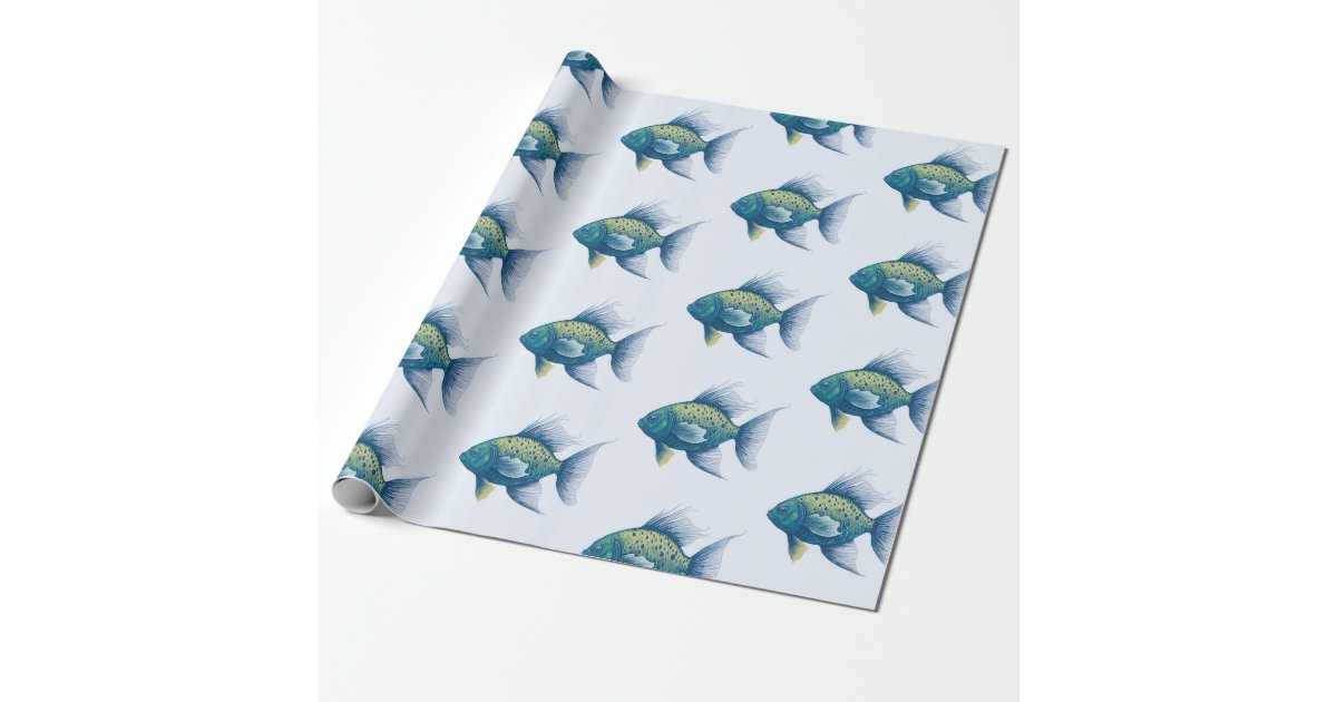 Fishing Hook Lure Fish Fishing Pattern Wrapping Paper