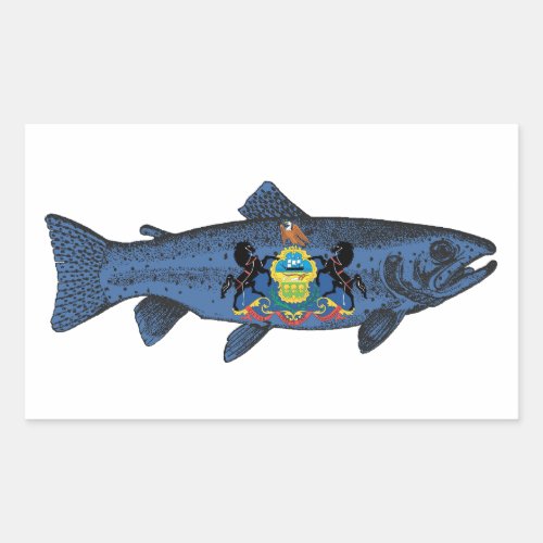 Fish Pennsylvania Trout Rectangular Sticker
