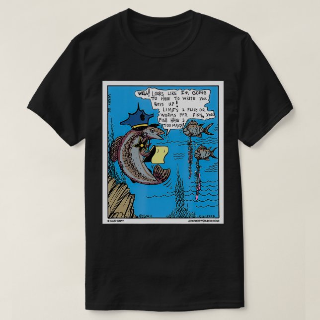 Fish Police Officer Funny Fishing Novelty Gift  T-Shirt (Design Front)