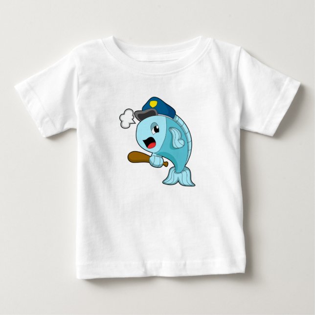 Fish Police officer Police hat Baby T-Shirt (Front)
