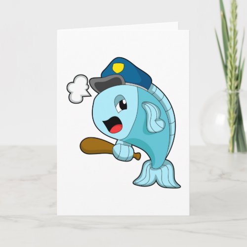 Fish Police officer Police hat Card