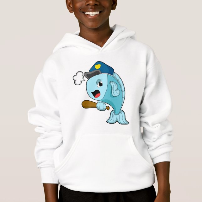 Fish Police officer Police hat Hoodie (Front)