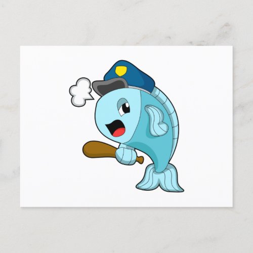 Fish Police officer Police hat Postcard