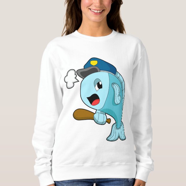 Fish Police officer Police hat Sweatshirt (Front)