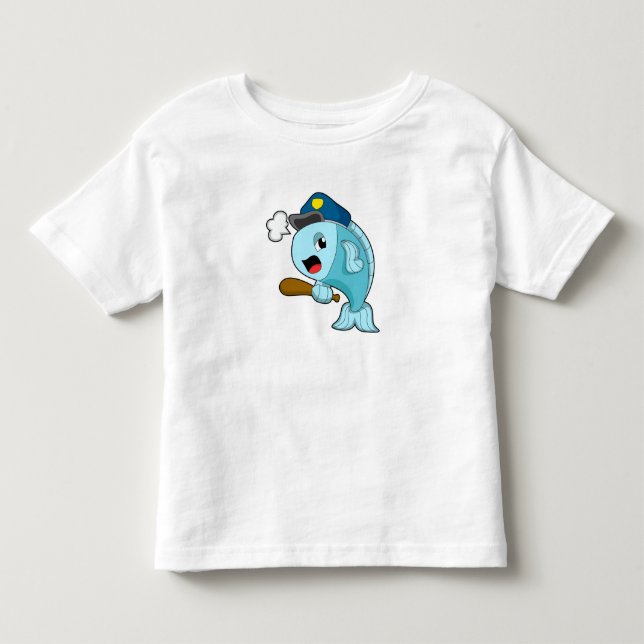 Fish Police officer Police hat Toddler T-shirt (Front)