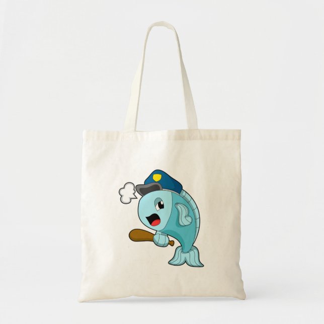 Fish Police officer Police hat Tote Bag (Front)