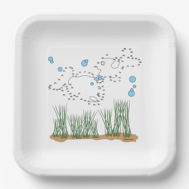 Fish Pond Connect The Dots Paper Plates (Front)