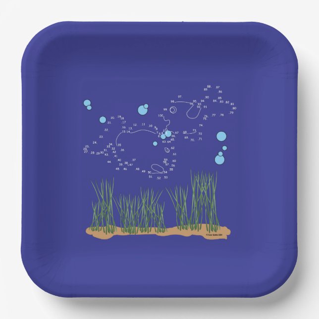 Fish Pond Connect The Dots Paper Plates (Front)