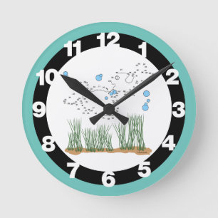 Fish Pond Connect The Dots Round Clock