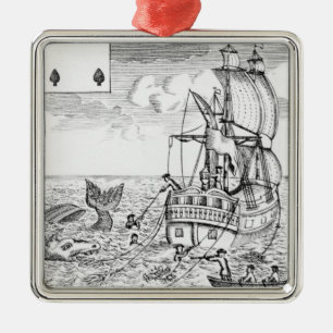 Fish Pool playing card Metal Ornament