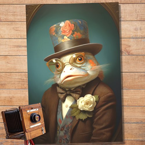 Fish Portrait in Suit and Hat 4 Decoupage Paper
