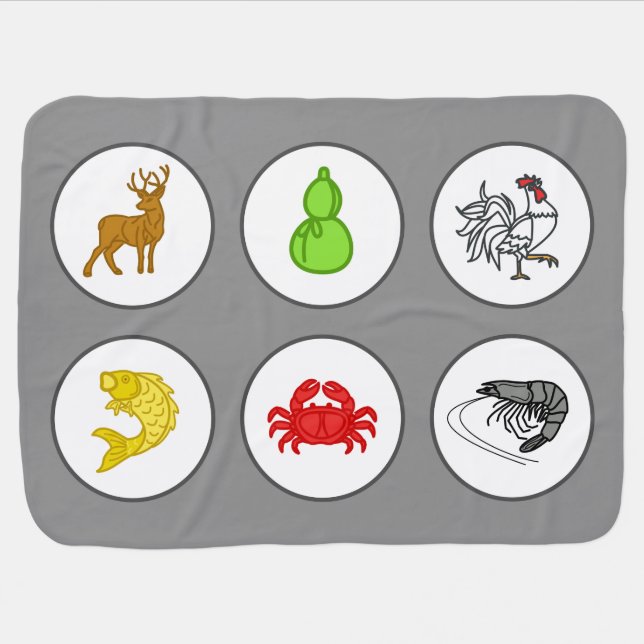 Fish Prawn Crab Blanket Game Board - Light Gray (Horizontal)