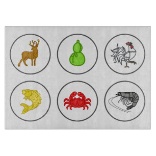 Fish Prawn Crab Collection Cutting Board