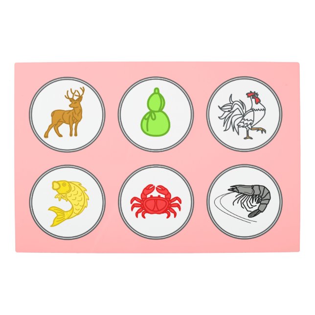 Fish Prawn Crab Deluxe Gaming Board Metal Print (Front)