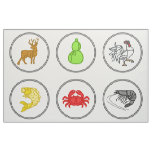 Fish Prawn Crab / Vietnamese Dice - Game Mat Fabric