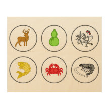 Fish Prawn Crab Wooden Game Board