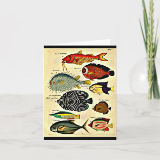  fish print note card