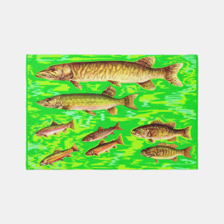 fish print rug