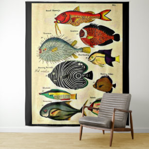fish print tapestry