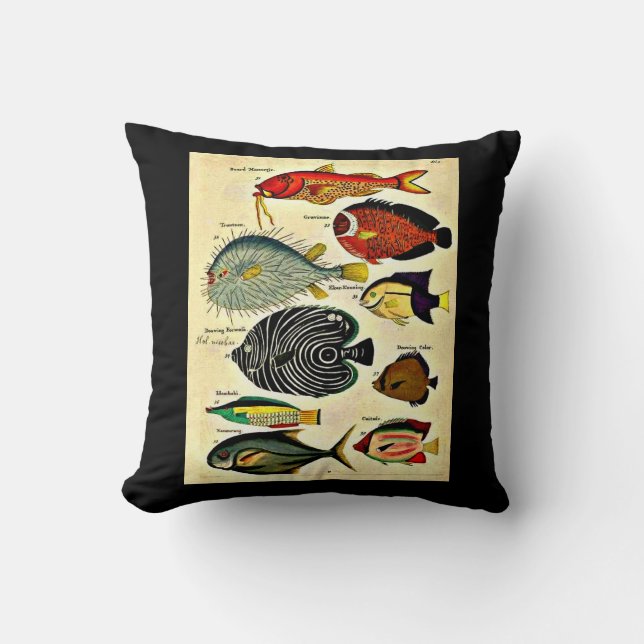  fish print throw pillow (Front)