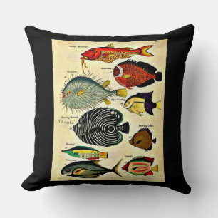  fish print throw pillow