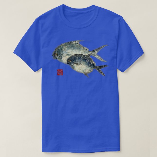 Fish Prints Original Art Gyotaku Florida Pompano T-Shirt (Design Front)