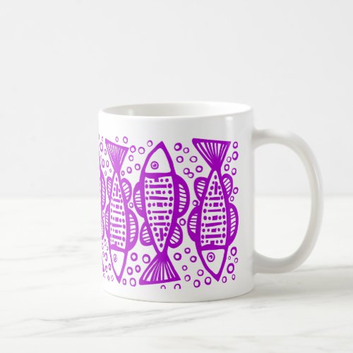 Fish _ Purple Coffee Mug