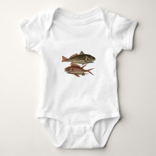 Fish Red Perch Fisherman Art Baby Bodysuit