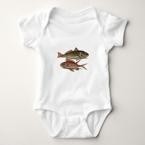 Fish Red Perch Fisherman Art Baby Bodysuit