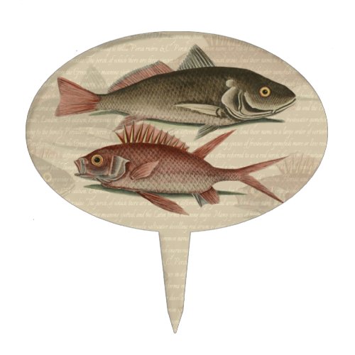 Fish Red Perch Fisherman Art Cake Topper