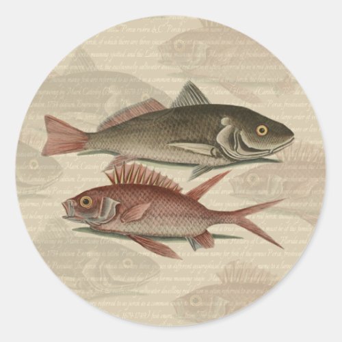 Fish Red Perch Fisherman Art Classic Round Sticker