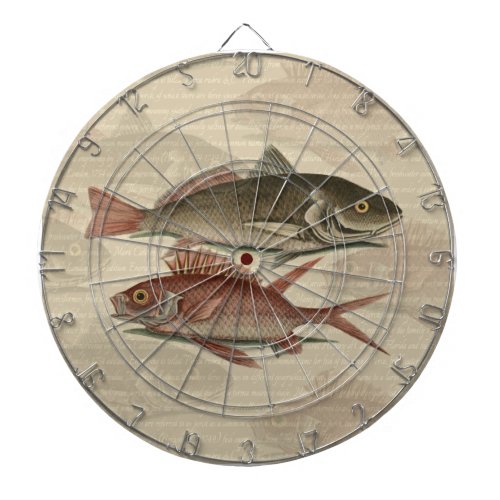 Fish Red Perch Fisherman Art Dartboard