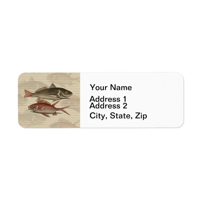 Fish Red Perch Fisherman Art Label (Front)