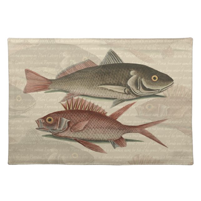 Fish Red Perch Fisherman Art Placemat (Front)