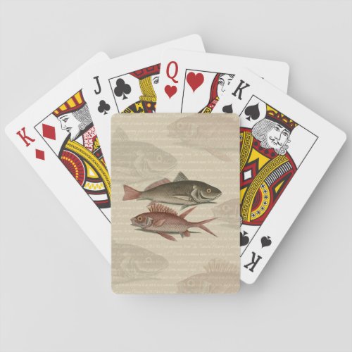 Fish Red Perch Fisherman Art Poker Cards