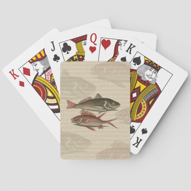 Fish Red Perch Fisherman Art Poker Cards (Back)