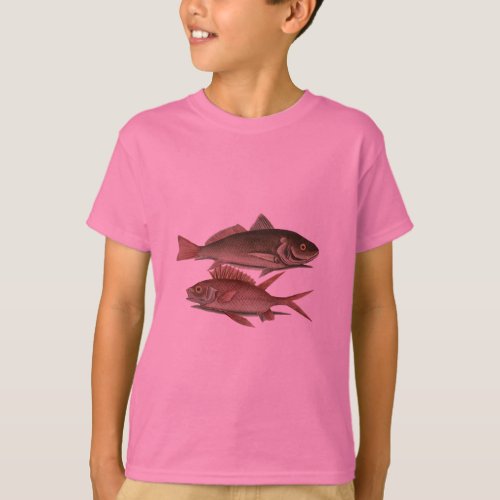 Fish Red Perch Fisherman Art T_Shirt