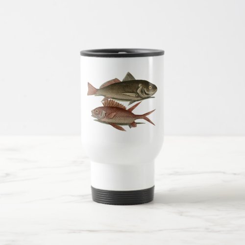 Fish Red Perch Fisherman Art Travel Mug