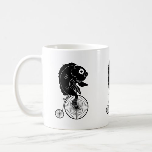 Fish Riding a Bike Coffee Mug