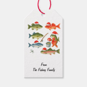 Fish Santa for Fishing Lovers on Christmas Gift Tags