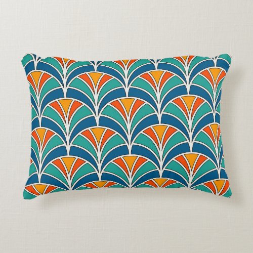 Fish Scale Asian Traditional Accent Pillow