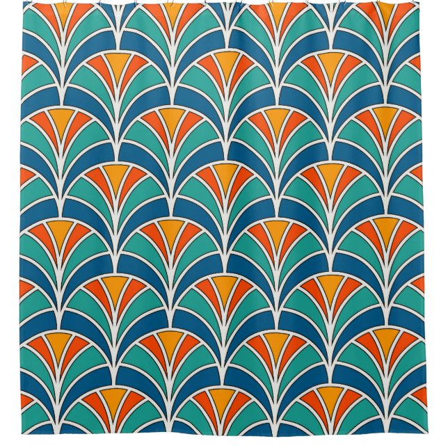 Fish Scale: Asian Traditional Shower Curtain (Front)