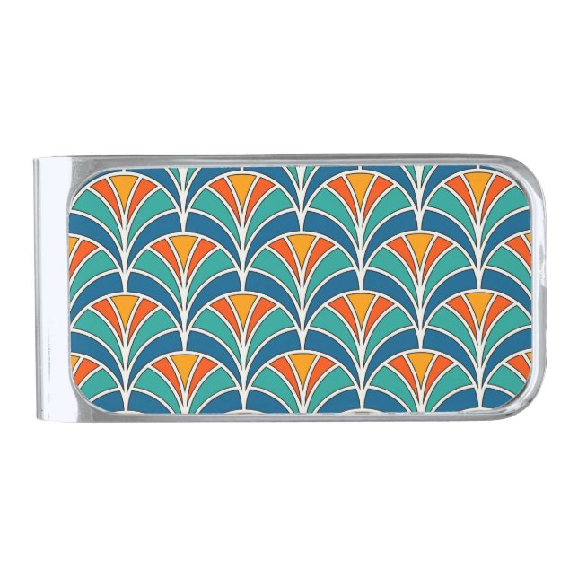 Fish Scale: Asian Traditional Silver Finish Money Clip (Front)