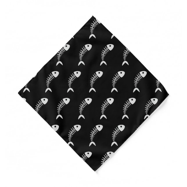 Fish Scale Bones Adult/Large 22" x 22" Bandana (Front)