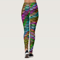 Green Fish Scale Mermaid Leggings Ariel Inspired