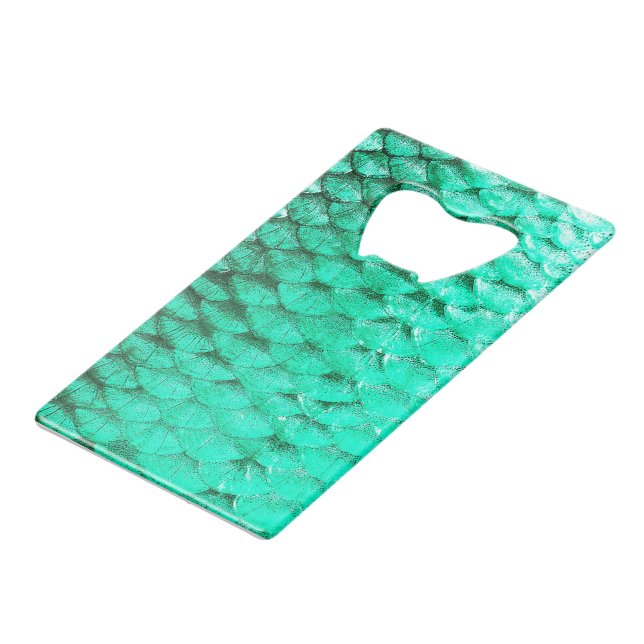 "Fish scale Speed bottle opener" Credit Card Bottle Opener (Back Angled)