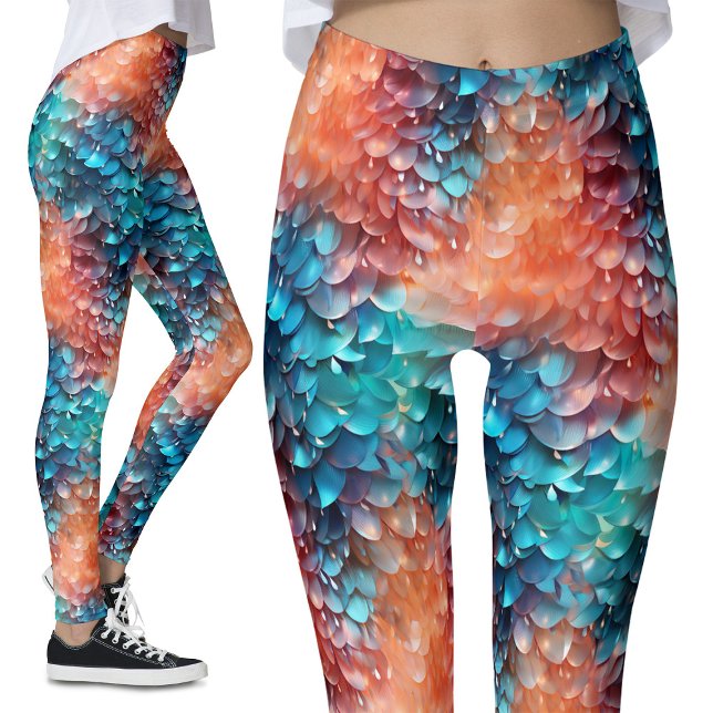 Fish Scales Mermaid Tail Pastel Sparkles Fantasy Leggings (Creator Uploaded)