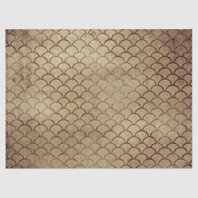 Fish Scales on Brown Decoupage Tissue Paper (Front)